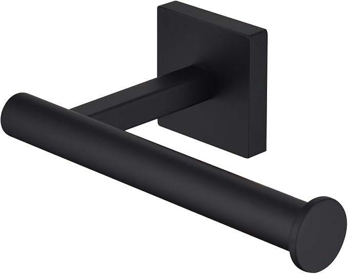 Matte Black Toilet Paper Holder Contemporary Wall Mount Premium 304 Stainless Steel Modren Toilet Paper Tissue Roll Holders for Bathroom Mega Rolls Rustproof