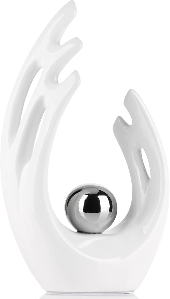 White Home Decor Accents, Coffee Table Funky Decor Modern Aesthetic Room Decor,Abstract Art Statue Decor Center Piece for Dinning Room, for Light Luxury Decorations for Stores, Hotels, Living Rooms