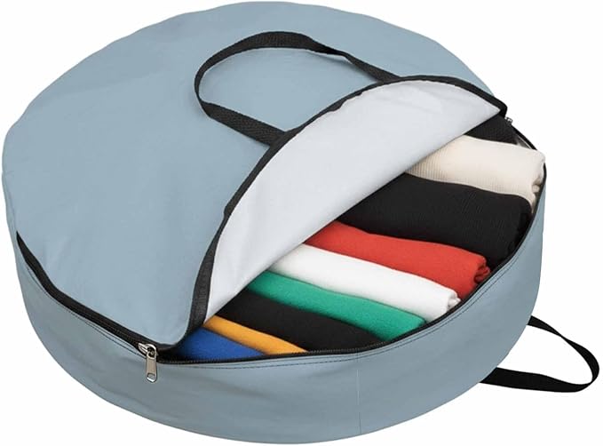 36 Inch Round Storage Bag 1 Pack,Blue Watercolor Waterproof Wreath Storage Container with Handles&Zipper Modern Minimalist Art Closet Organizer Bags Garland Box