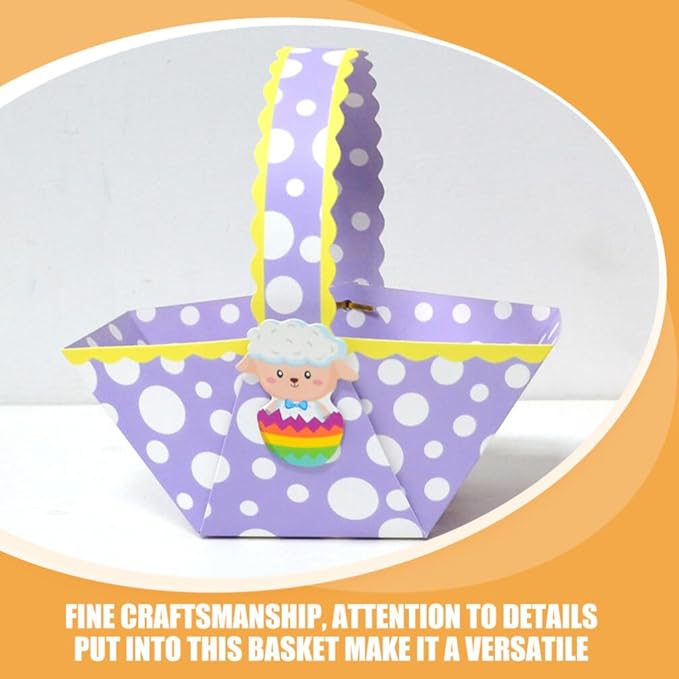 Cabilock 24pcs Easter Candy Baskets Paper Storage Holder for Treats and Items for Easter Celebrations Versatile Design for Year Use