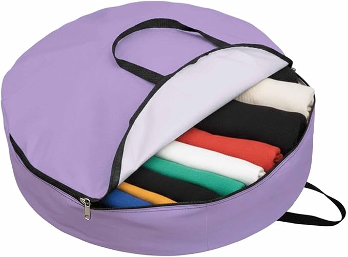 24 Inch Round Storage Bag 1 Pack,Purple Watercolor Solid Color Waterproof Wreath Storage Container with Handles&Zipper Minimalist Style Closet Organizer Bags Garland Box