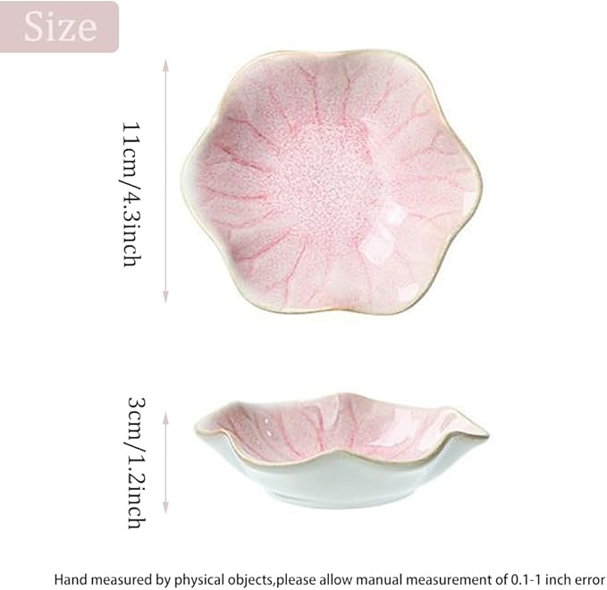 Ceramic Jewelry Dish, Lotus Leaf Decor Ring Tray, Small Key Bowl, Trinket Holder, Catch All Tray for Necklace Earrings, Nightstand Decor for entryway Table Home for Women Mom Friend Sister (Pink)