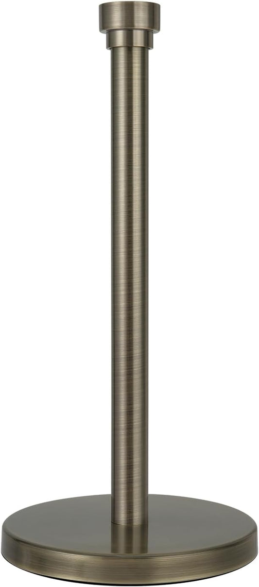 Antique Bronze Paper Towel Holder Countertop, Freestanding Paper Towel Stand with Weighted Non-Slip Base, Easy Assembly, Unique Decorative End Cap for Kitchen and Bathroom