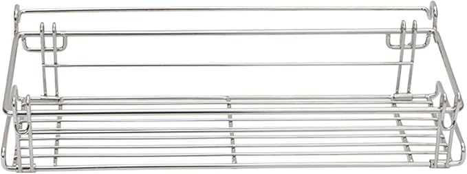 Table Side Basket Shelf Organizer Portable Foldable Hanging Basket Attachment for Picnic Tent Camping Fishing Aluminum Desk