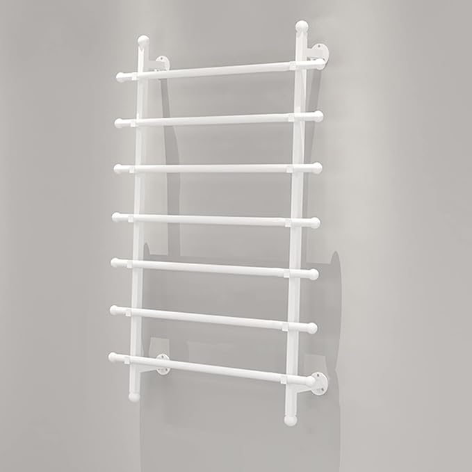 Flower Shop/Gift Shops Wrapping Paper Ribbon Display Stand Rack, Wall Mounted Metal 7 Tier Multi-Purpose Organizers for Silk Scarf/Shawl/Fabrics (White 120cm/47.2in Wide)