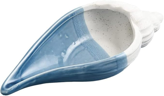 Conch Jewelry Dish Tray - Ceramic Ring Holder, Trinket Tray, Ocean Style Storage for Earrings and Candy - Table Decoration Supplies