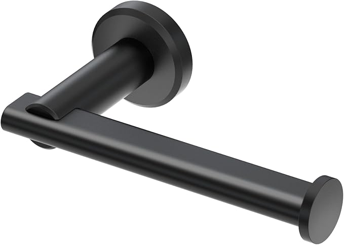 Gatco 5453MX Locke Single Post Toilet Paper Holder, Matte Black