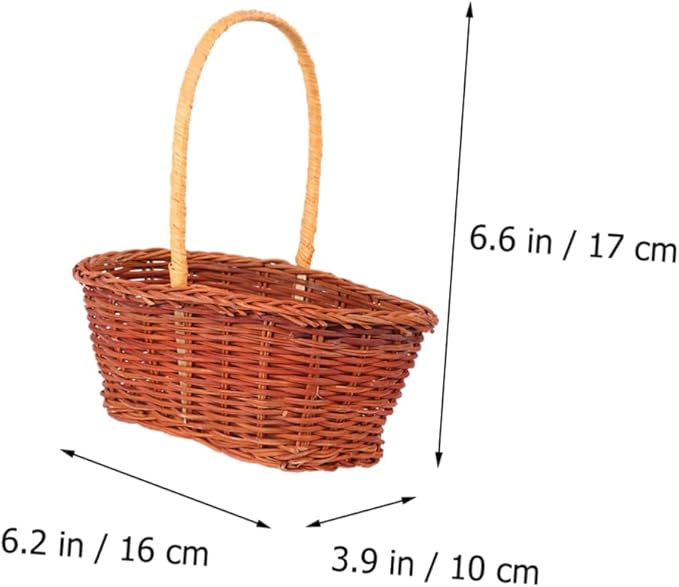 Luxshiny 2pcs Rectangular Easter Basket Mini Storage Holder Handle for and Storage for Home and Kindergarten Decoration