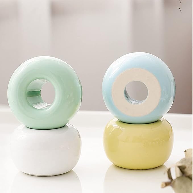 2 Pcs Mini Ceramics Toothbrush Holder,Individual Toothbrush Stand for Bathroom Vanity Countertops Dresser(Black)