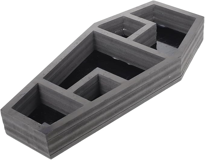 FOMIYES Spooky Coffin Shelf Gothic Halloween Decor Compartment Display Rack for Creative Storage for Parties Haunted Houses and Festivals Coffin Design