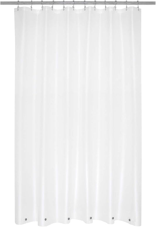 Mrs Awesome Extra Long Shower Curtain Liner with 6 Magnets 72 x 84 inch, Frosted PEVA 8G Heavy Duty Thick Plastic Shower Curtain, Waterproof, 72x84, Frost