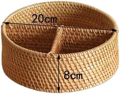 1 Pack Rattan Woven Manual Storage Ornaments, Coffee Table Storage Basket, Remote Control Mobile Phone Household Storage Ornaments