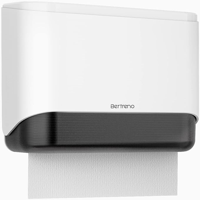 Commercial Paper Towel Dispenser Wall Mount Paper Towel Holder Large Capacity 200 Multifold/Trifold/C Fold Hand Towel Dispenser Bathroom Tissue Dispenser (White)