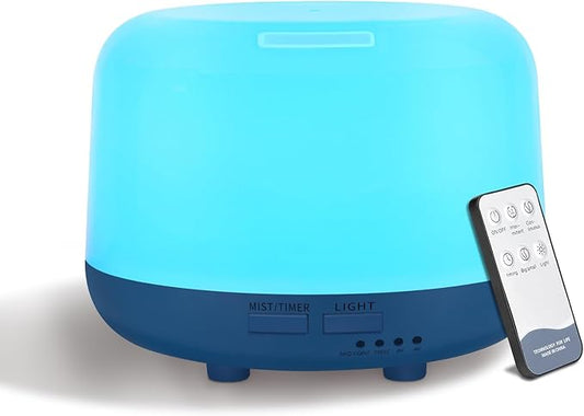 Marchred 300ML Essential Oil Diffuser with Remote Control, 7 LED Color Changing Light,Ultrasonic Cool Mist Scent Humidifier