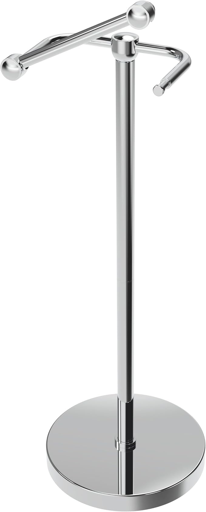 RARXTR Toilet Paper Holder Stand, Post Pivoting Design Free Standing Toilet Paper Holder, SUS304 Stainless Steel Toilet Paper Roll Holder, Heavy Stable Base (Chrome)