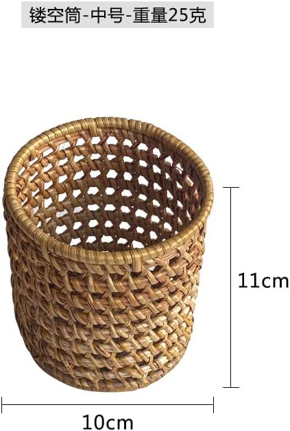 4pcs/Set Autumn Rattan Manual Woven Storage Ornaments Pu'er Tea Can Ornaments Solid Wood Color Storage Ornaments Storage Basket