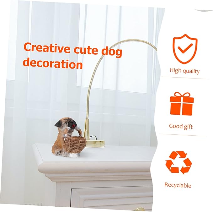 Cute Puppy Resin Key Holder Storage Basket for Home Entryway Decor Creative Dog Figurine Organizer for Keys and Items Unique
