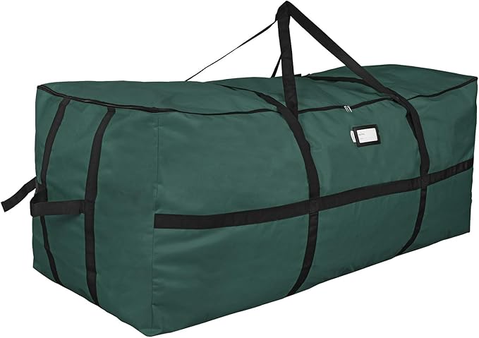 ProPik Christmas Tree Storage Bag, Fits up to 9 Ft. Tall Disassembled Holiday Tree, Heavy Duty Xmas Storage Container, 24"Height X 24" Extra Wide X 60" Long with Top Side Handles and Straps (Green)