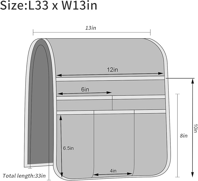 Teniux Remote Control Holder Armchair Caddy for Recliner Couch, Non-Slip Armrest Organizer with 5 Pockets for Magazine, Tablet, Phone, iPad (Purple)