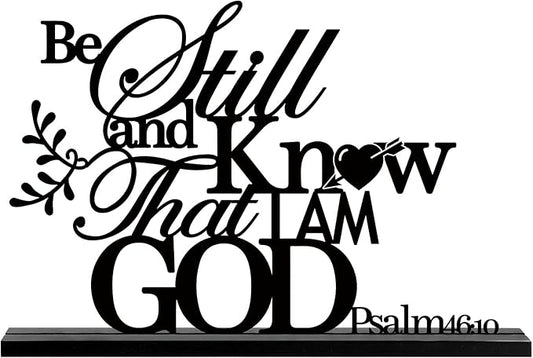 Jetec I Still Remember The Days I Prayed Sign Inspirational Table Blessed Signs Motivational Decor Farmhouse Table Home Centerpieces Faith Wooden Shelf for Living Room Office(Be Still)