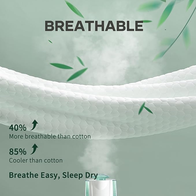 OhGeni 100% Waterproof Twin Size Mattress Protector,Mattress Soft Pad,Pet Hair & Bedwetting Resistant,Cooling Breathable Fitted Sheets,Washable Bed Cover,Non-Slip Deep Pocket,Noiseless for Kids Rooms