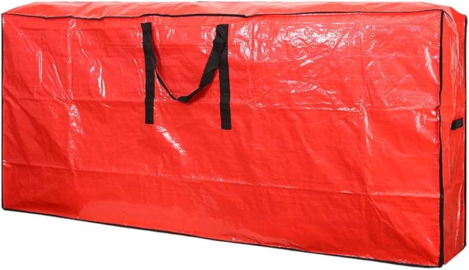 Sattiyrch Christmas Tree Storage Bag - Fits Up to 9 ft Holiday Xmas Disassembled Trees with Durable Reinforced Handles & Dual Zipper - Waterproof Material Protects from Dust,Moisture (Red)