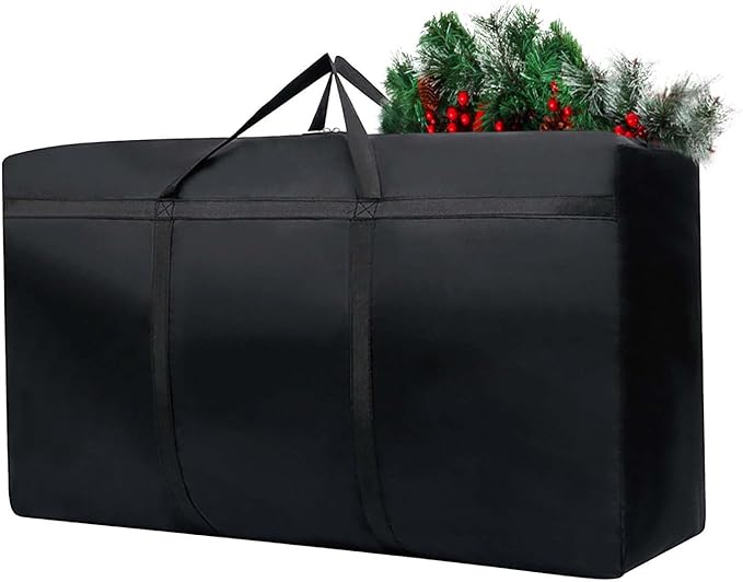 Small Christmas Tree Storage Bag for 4ft / 3ft, Clothes Storage Bags Heavy Duty Xmas Tree Storage Container with Reinforced Handles & Dual Zippers Waterproof Fake Tree Saver Bag (Black)