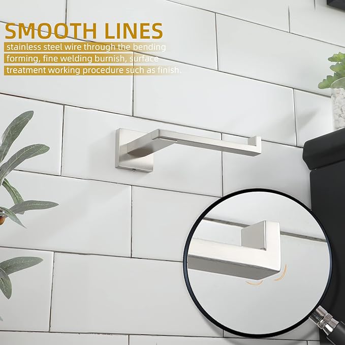 KOKOSIRI Toilet Paper Holder Brushed Nickel for Kitchen Bathroom Washroom Toilet Tissue Roll Paper Holder Stainless Steel, Wall Mounted B2006BR