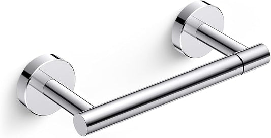 FORIOUS Toilet Paper Holder Wall Mount, Stainless Steel Rustproof Double Post Pivoting Tissue Roll Holder for Bathroom, Commercial Toilet Paper Dispenser, Chrome