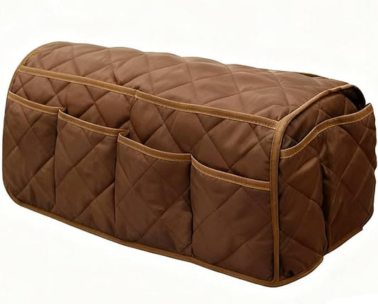 Armchair Caddy, Sofa Armrest Organize for Couch Remote Control Holder Recliner Armrest Organizer Sofa Arm Chair Caddie with Storage(Coffee)