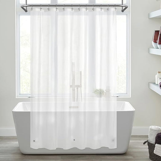 Mrs Awesome Extra Long Shower Curtain Liner with 3 Magnets, Long Frosted PEVA Plastic Shower Curtain for Bathroom Lightweight & Waterproof, 72 x 84, Frost