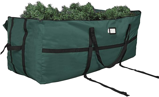 ProPik Christmas Tree Storage Bag, Fits up to 9 Ft. Tall Disassembled Holiday Tree, Heavy Duty Xmas Storage Container, 24"Height X 24" Extra Wide X 60" Long with Top Side Handles and Straps (Green)