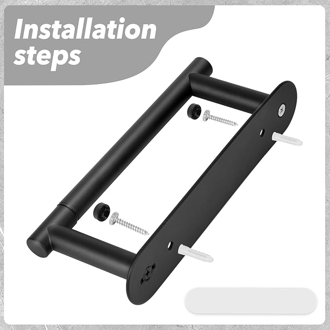Matte Black Toilet Paper Holder Wall Mount - Double Post Pivoting Bathroom Tissue Holder, 304 Stainless Steel Rustproof - Adhesive or Screw in Wall Toilet Paper Roll Holder, Commercial & Home Use
