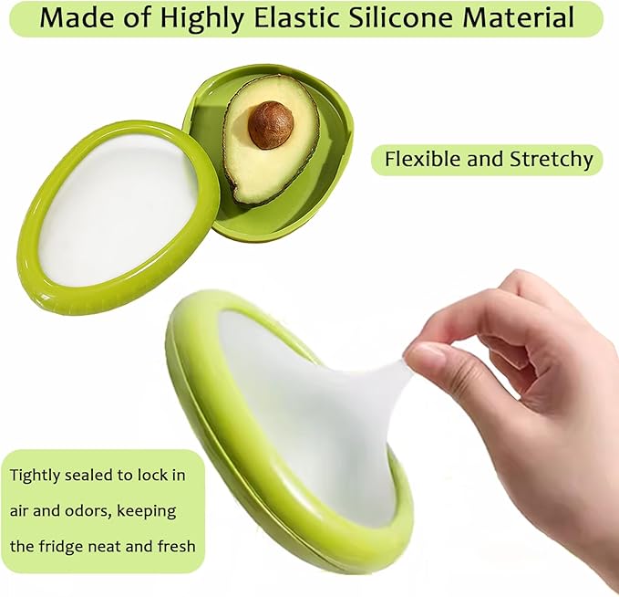 ANGEO Fruit Storage Containers for Fridge, Avocado Saver, Fruit and Vegetable Anti-Oxidation Storage Box, Set of 4 Reusable Refrigerator Storage Containers for Maintaining Freshness of Food