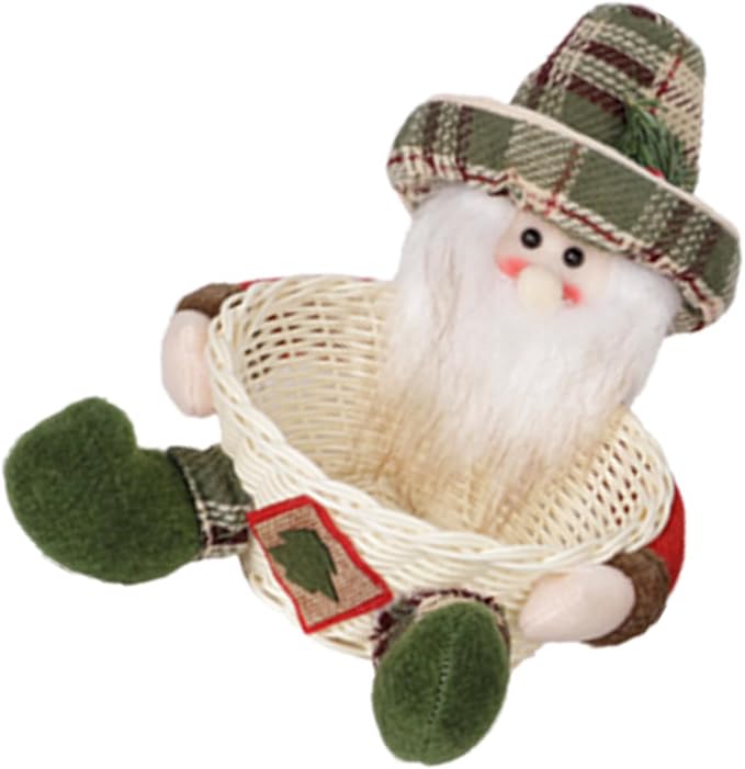 Efficient Cloth Candy Storage Basket with Santa Design Holiday Decors for Christmas Tree Accessories Organization Santa Ornament Storage Holders