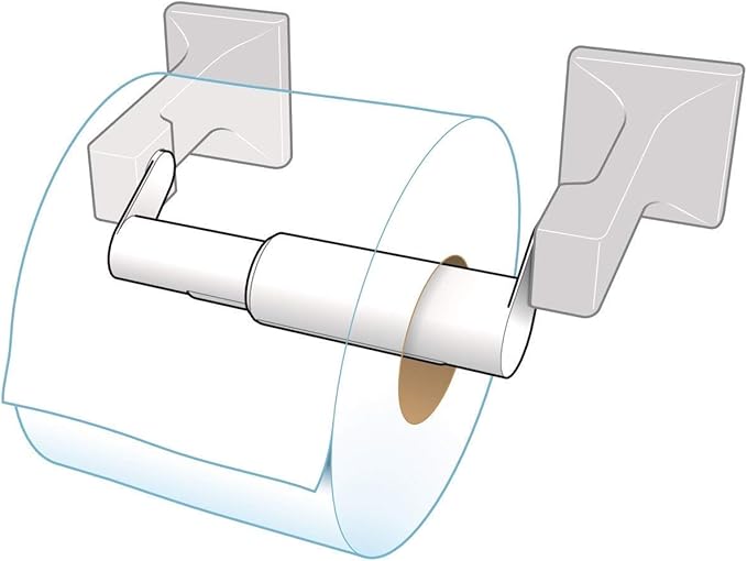 Teravan Standard Toilet Paper Holder Extender for Extra-Large Rolls – Perfect for Double, Triple Rolls in Regular or Ceramic Bathroom wall Holders, Silver, 1 Unit