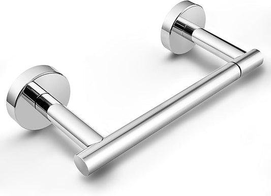 POKIM Polished Chrome Toilet Paper Holder, Stainless Steel Double Post Pivoting Wall Mount Holder, Fits Mega Large/Jumbo Rolls, Commercial Bathroom Tissue Dispenser for Home & Commercial Use