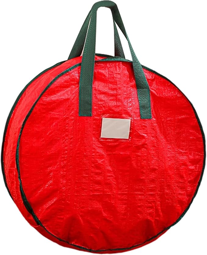 Wreath Box - Christmas Wreath Storage Bag - Waterproof with Sturdy Carry Handle Dust Protection Organizers for Under Bed Toy Storage Home Garage Organization