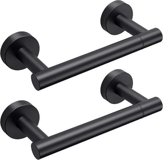Day Moon™ - Toilet Paper Holder - Modern Roll Holder for Bathroom - 2 Pack - Wall Mount, Black