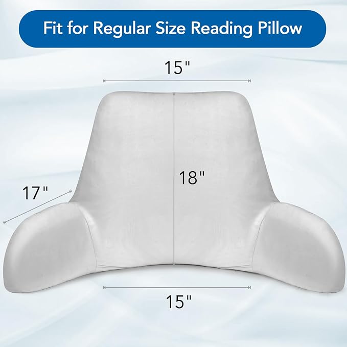 Cooling Reading Pillow Cover with Large Back Opening, Soft Replacement Slipcover for Husband Pillow, Removable & Machine Washable