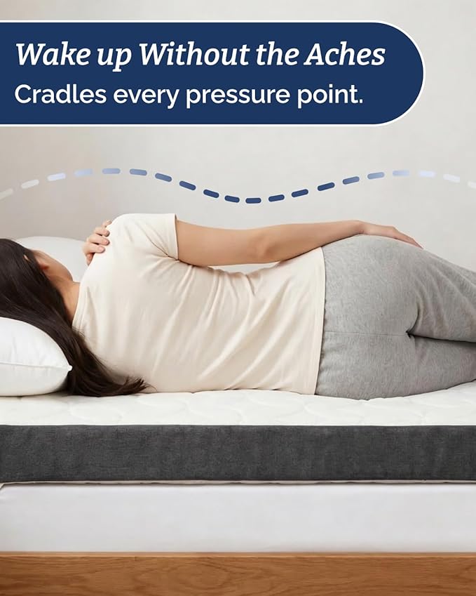 Memory Foam Mattress Topper with Cooling Cover - 3 Inch Cooling Gel Mattress Topper - Extra Plush, Thick and Comfortable - Twin XL Size Mattress Pad with Washable Cover - Pressure Relief Bed Topper