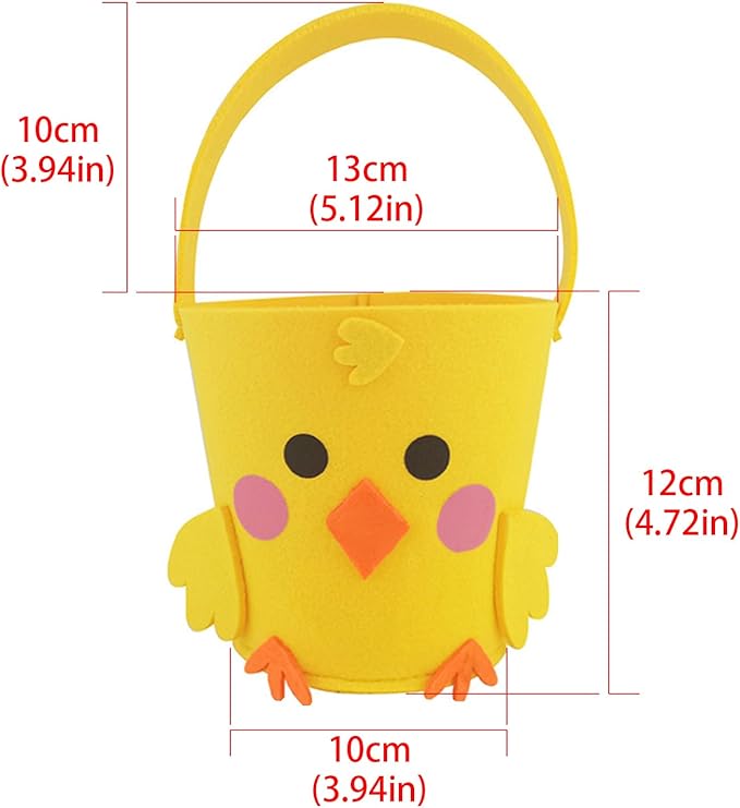 Felt Basket For Kids And Family Holiday Decoration Bag With Carrying Handle Candy Bucket Easters Accessories