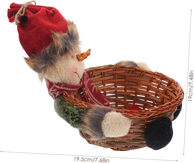 Claus Reindeer Snowman Christmas Balls Ornaments Party Storage Basket Random Style