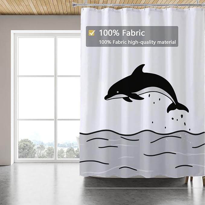 LLSCL Fabric Shower Curtain Liner with Magnets, Waterproof Hotel Quality, 72 x 72 Machine Washable