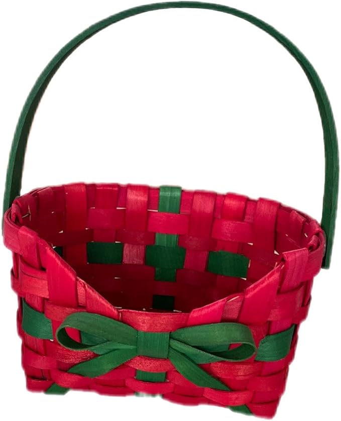 Basket Storage Basket with Basket Creative Multipurpose Ornament Woven Basket Party Favor Basket, Red with Clear Bag