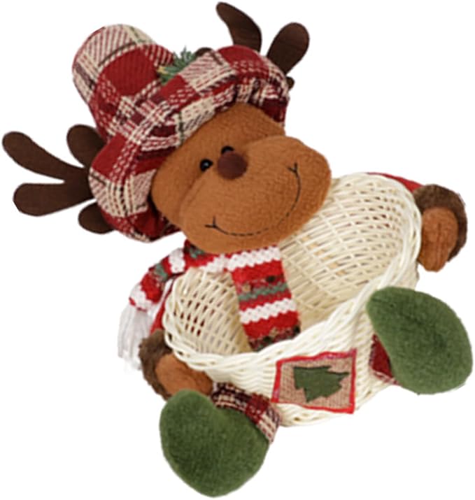 Efficient Cloth Candy Storage Basket with Santa Design Holiday Decors for Christmas Tree Accessories Organization Santa Ornament Storage Holders