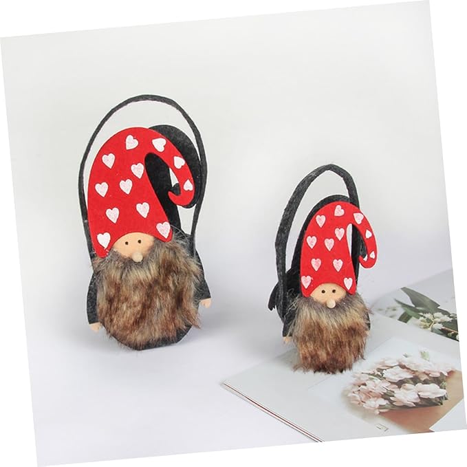 Ciieeo 2pcs Lovely Xmas Storage Baskets Adorable Felt Cloth Candy Baskets for Desktop Decor for Christmas Treats Fruits and Chic and Practical Storage
