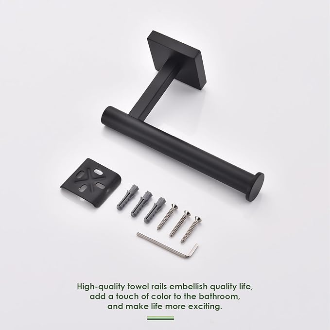 Matte Black Toilet Paper Holder Contemporary Wall Mount Premium 304 Stainless Steel Modren Toilet Paper Tissue Roll Holders for Bathroom Mega Rolls Rustproof