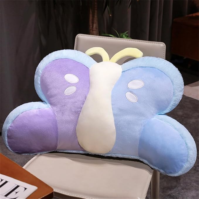 Cute Butterfly Reading Pillow Faux Fur Reading Pillow Back Rest Pillow with Arms TV Relax Sitting Pillow for Reading,Relaxing,Watching TV,Gaming