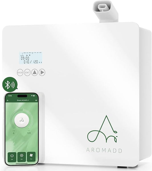 2025 Upgraded 3500 Sq.Ft Smart Scent Diffuser - HVAC System, Whole House Aroma & Hotel Collection Diffuser, Waterless Essential Oil Diffuser for Home Large Room, Cold Air Tech, 600mL (Pure White)